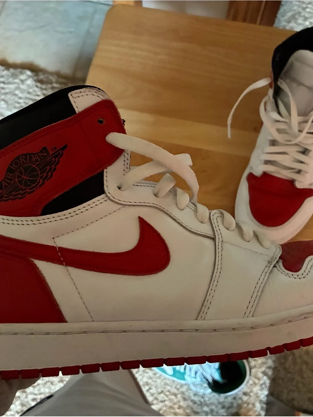 Nike White, Red & Black High-Top Sneakers